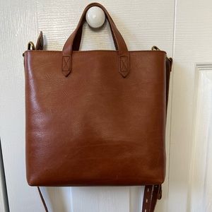 Madewell zip top small crossbody english saddle color
